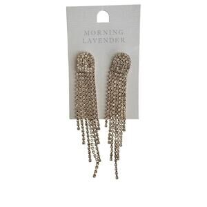 Morning Lavender Maxine Crystal Fringe Earrings